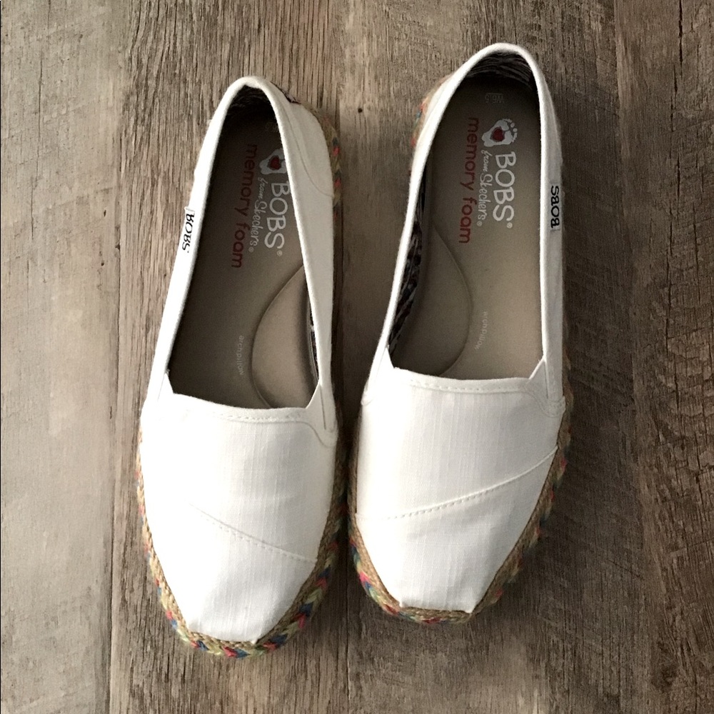 Women’s 6.5 White Bobs (Skechers) slip-on shoes